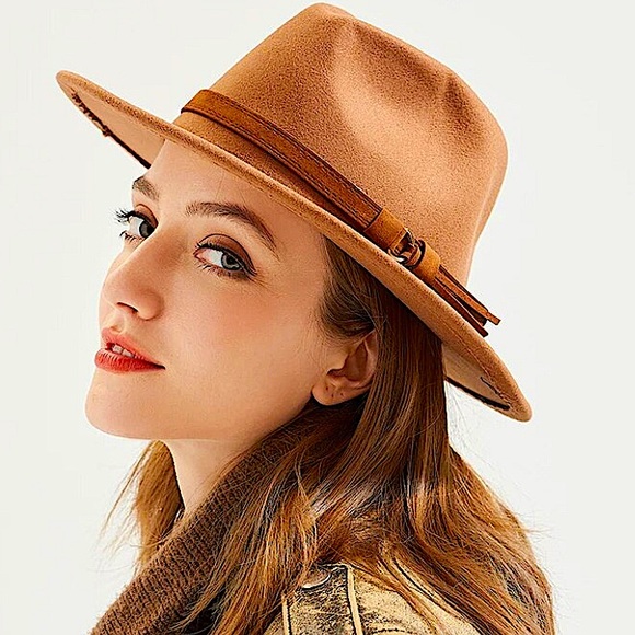 Fedora White Hat Unisex Classy Chic Men Women Buckle Strap - Picture 2 of 14